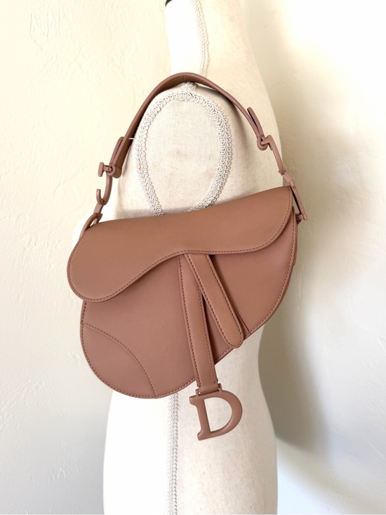 Dior Handbags - Christian Dior 2019 Mini Blush Ultra Matte Calfskin Saddle Bag